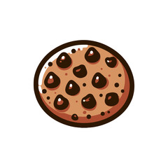 A delicious chocolate chip cookie on a white background, perfect for dessert or snack ideas