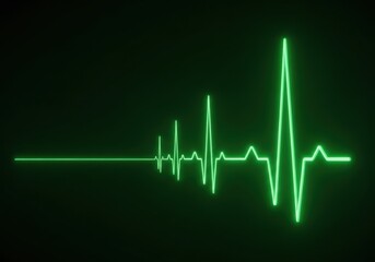 Dynamic green heartbeat ekg monitor line showing life and vital signs