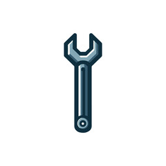 A detailed illustration of a wrench tool against a plain background, ideal for DIY projects