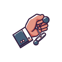 A stylized hand holding a vintage-style toy top, showcasing playful nostalgia in a minimalist setting