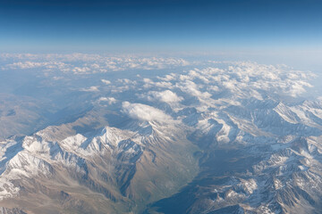 Obraz premium breathtaking aerial view captures pristine beauty of alpine landscapes devoid of human presence