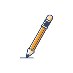 A vibrant orange pencil poised above a blank sheet of paper, ready to create art in a serene workspace