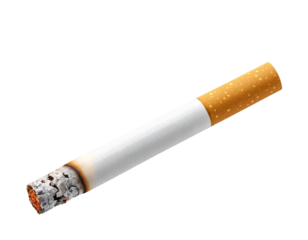 Lit Smoking Cigarette Isolated on Transparent Background