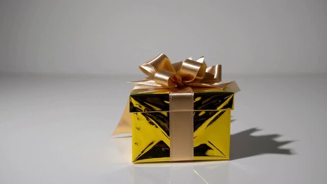 yellow christmas gift box