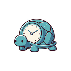A whimsical turtle-shaped clock with a round face, symbolizing the passage of time in a playful design