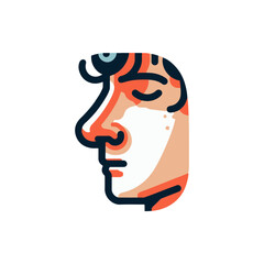 Abstract profile illustration of a contemplative person with soft colors and minimalistic design