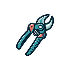 Colorful garden shears with a sleek design, positioned on a white background, ideal for gardening