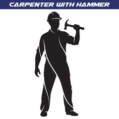 Carpenter with Hammer Silhouette