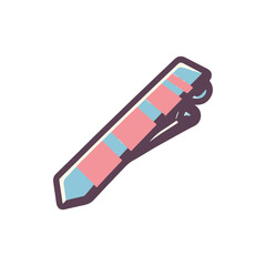 Colorful illustration of a pencil with a unique design, set against a plain background for creative use