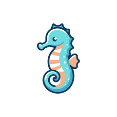 Colorful seahorse illustration swimming gracefully in a vibrant underwater scene