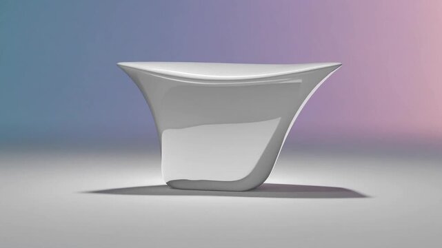 Simplified pale presentation platform, soft-hued backdrop for merchandise display, item positioning, beauty stand model, three-dimensional graphic representation