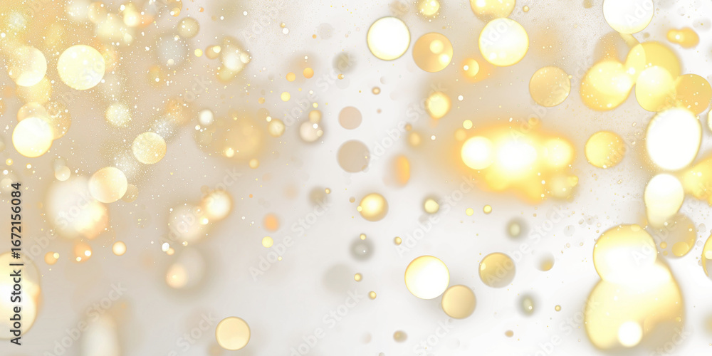 Wall mural png abstract blurred background with bokeh lights in beige and gold colors abstract festive effect.