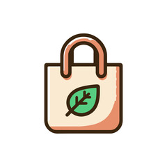 Eco-friendly tote bag with a leaf design, symbolizing sustainability and shopping