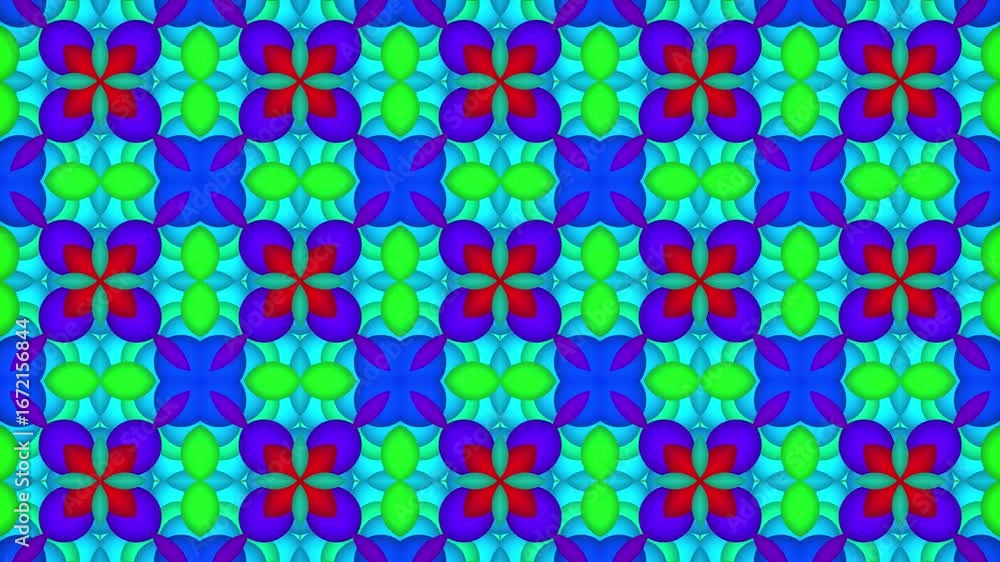 Aufkleber colorful kaleidoscope pattern abstract motion background loop.
