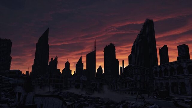cataclysmic sundown. ruinous metropolitan dusk.