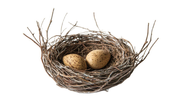 Bird nest on white background,png