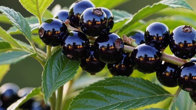 The Plant Known as Black Chokeberry, Scientifically Named Aronia Melanocarpa, Shown with its Foliage