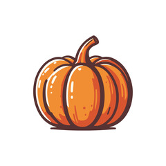 Vibrant orange pumpkin with a smooth surface, set against a plain background, ideal for autumn themes