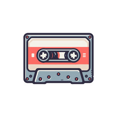 Vintage audio cassette tape on a plain background, symbolizing nostalgia and music history