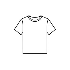 Naklejka premium Simple outline vector t-shirt icon for apparel design and fashion mockups