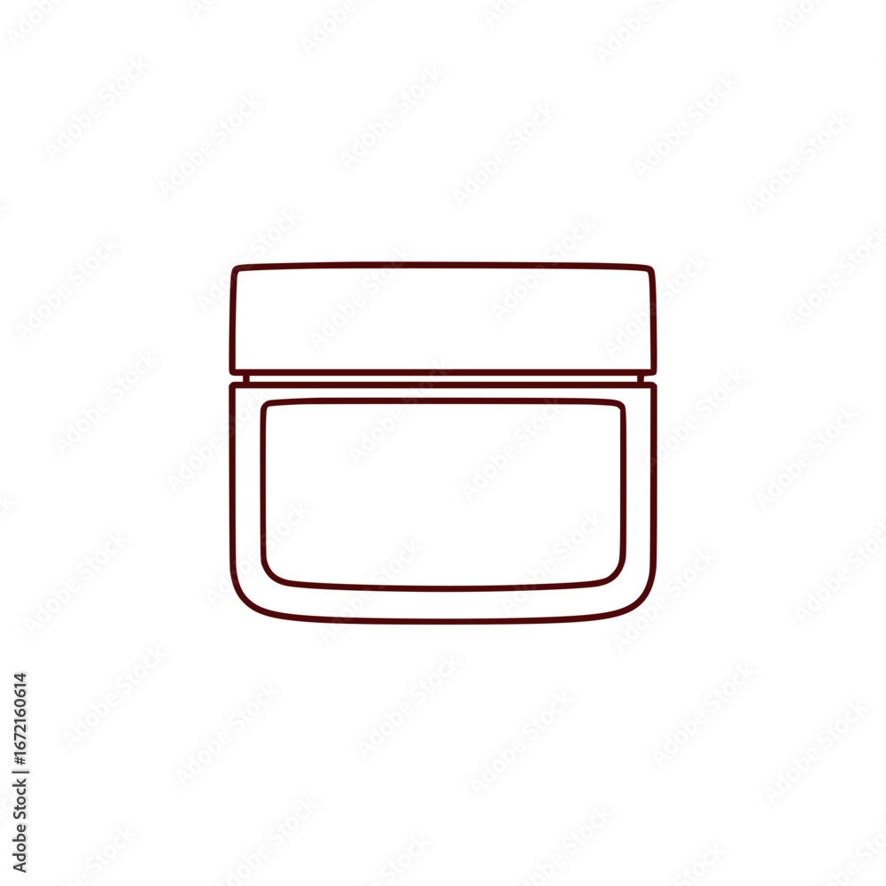 Poster simple vector illustration of a rectangular container with a red band iconic design