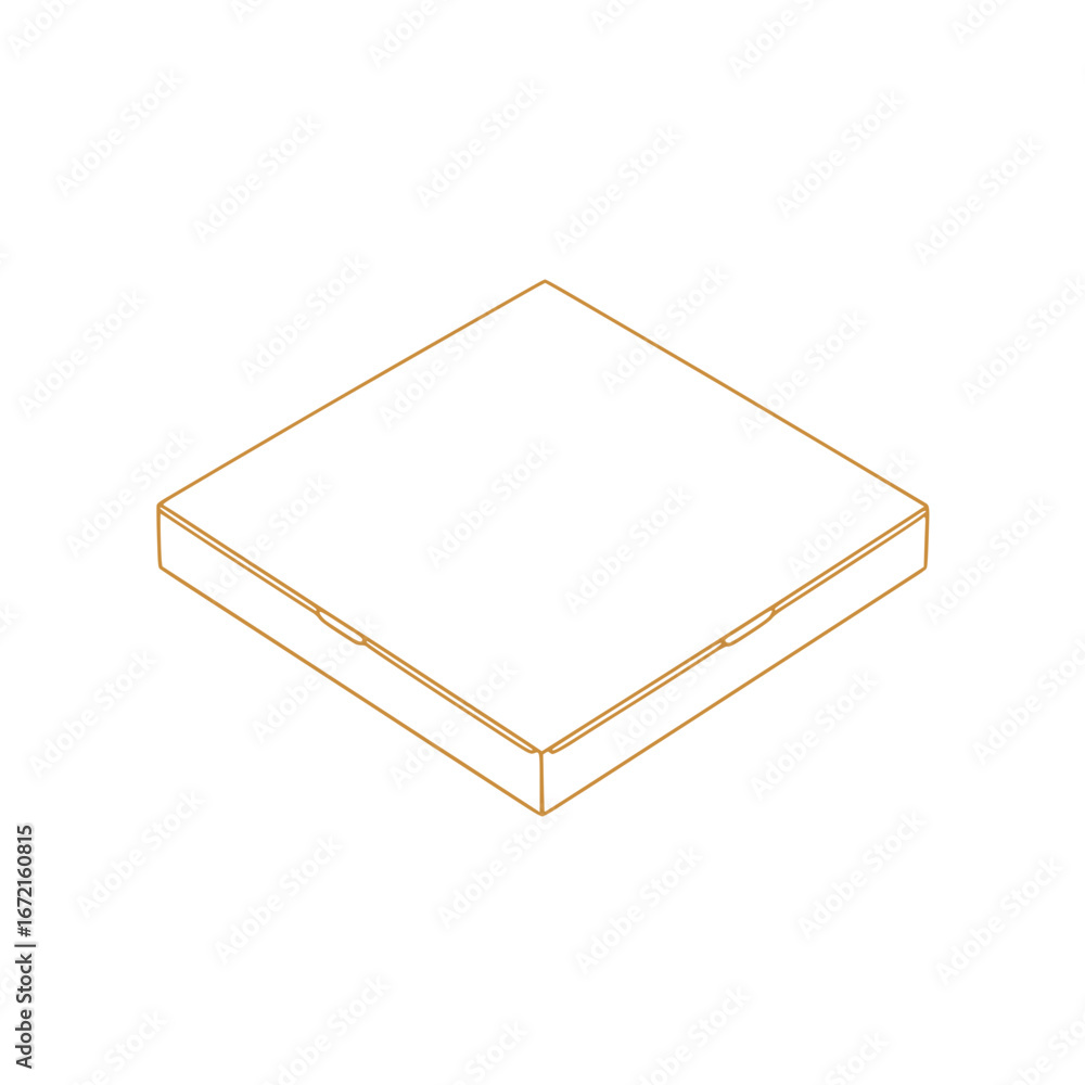 Poster isometric abstract square shape with light yellow outline and subtle highlights vector illustration