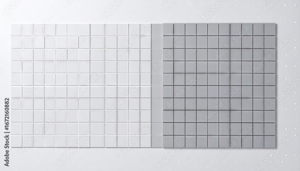 Poster minimalist light gray offset square grid on white background