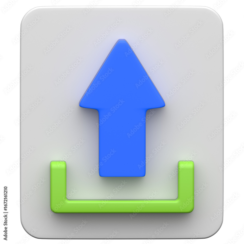 Poster file upload 3d icon on transparent background
