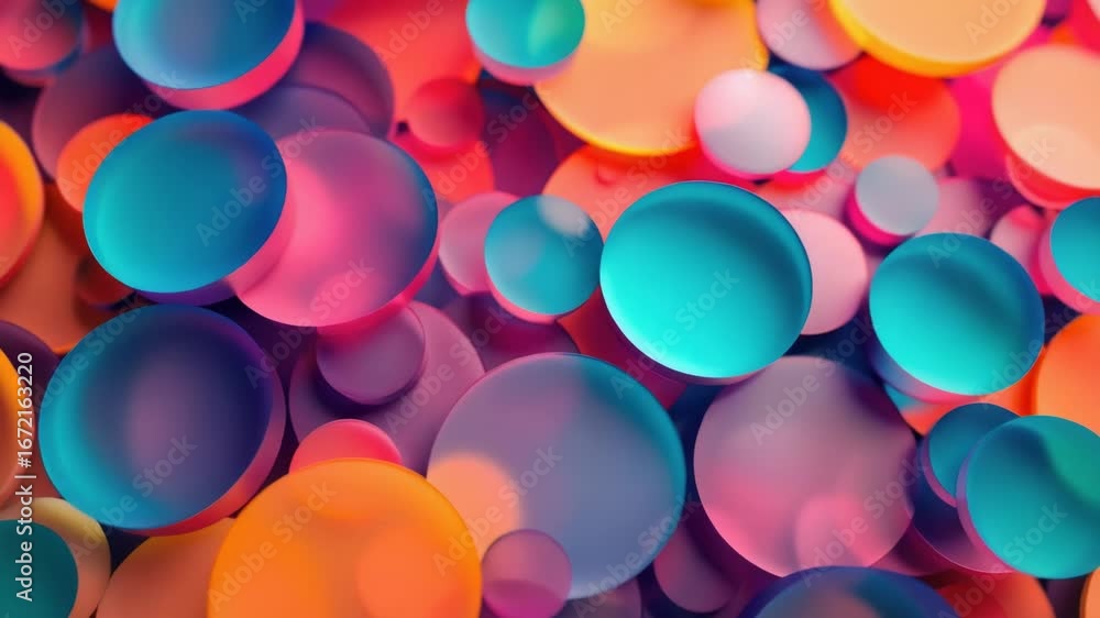 Poster a detailed view of variously colored circular objects, ideal for use in illustrations or designs