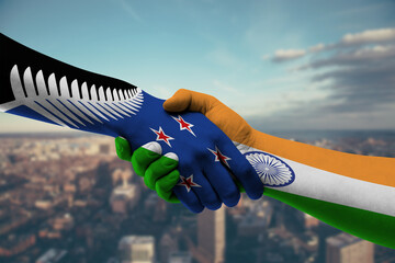 Shaking hands New Zealand and_India