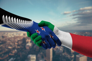 Shaking hands New Zealand and_Italy