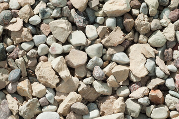 The photo shows a close-up of crushed stone
