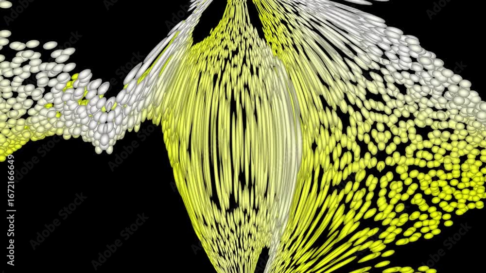 Poster dynamic abstract digital art with flowing lines and geometric patterns.