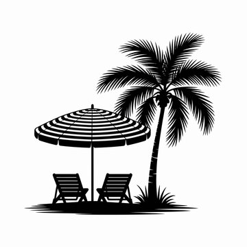 beach with umbrella