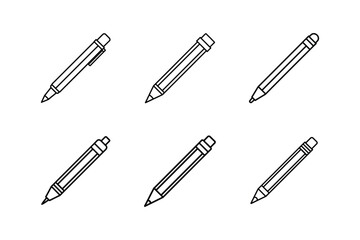 mechanical pencil icon line art vector illustration