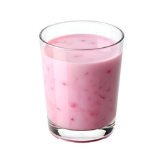 Refreshing Pink Smoothie in Glass on White Background.