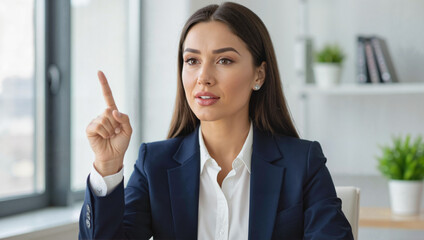 Confident businesswoman speaking presentation