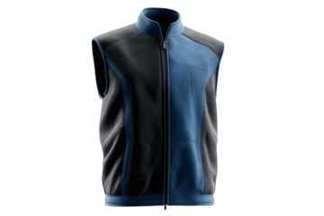 Dark blue and black sleeveless jacket