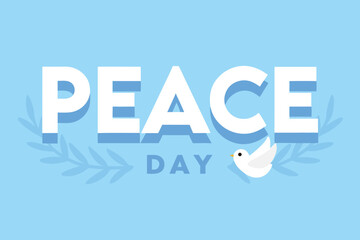 Peace Day Greeting With White Dove And Laurel Wreath international day of peace bird