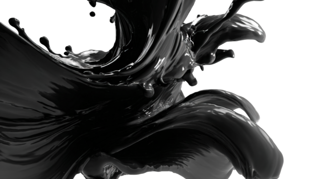 Abstract liquid splash in dark grayscale