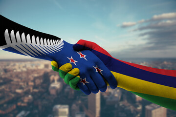 Shaking hands New Zealand and_Mauritius