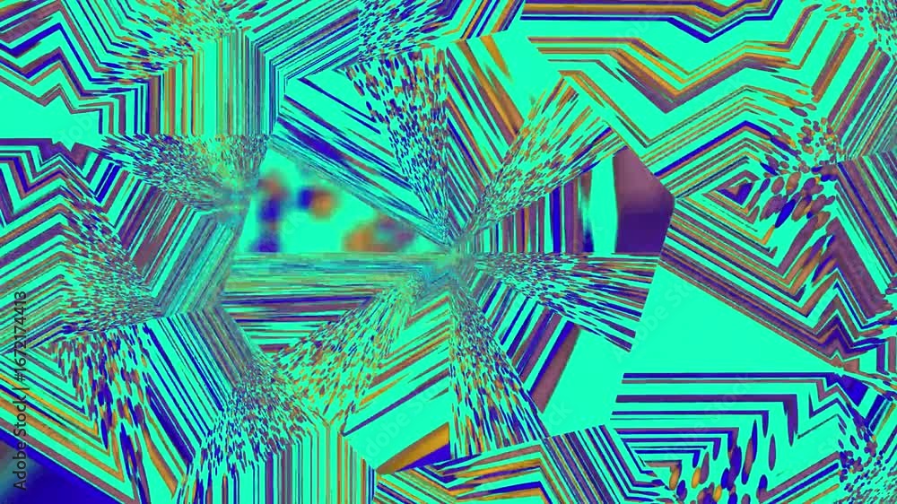 Poster dynamic geometric abstract background with vibrant colors and patterns.