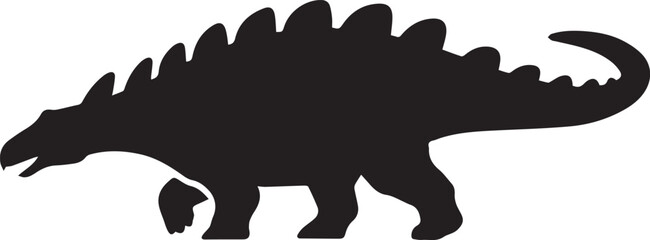 stegosaurus dinosaur silhouette vector with plate armor spiked tail prehistoric jurassic design