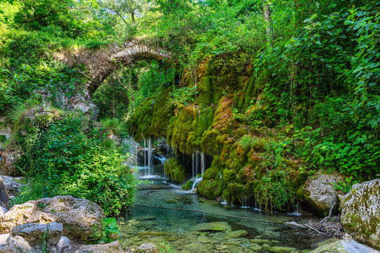 The beautiful Capelli di Venere waterfalls, located near the Cilento town of Casaletto Spartano, Campania, Italy.