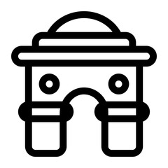 Indian Gate Icon Outline
