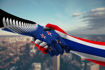 Shaking hands New Zealand and_Thailand