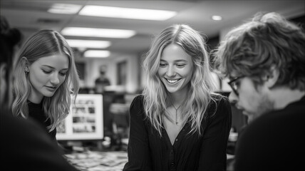 Office coworkers enjoy a quick tabletop game during a busy workday