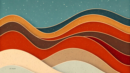 Retro Burnt Orange Brown Cream Abstract Striped Background	
