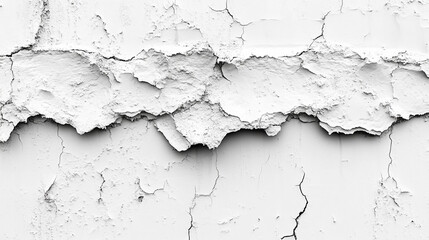 Obraz premium Cracked white wall paint peeling, detailed texture background