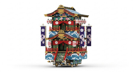 Obraz premium Japanese Traditional Temple Illustration